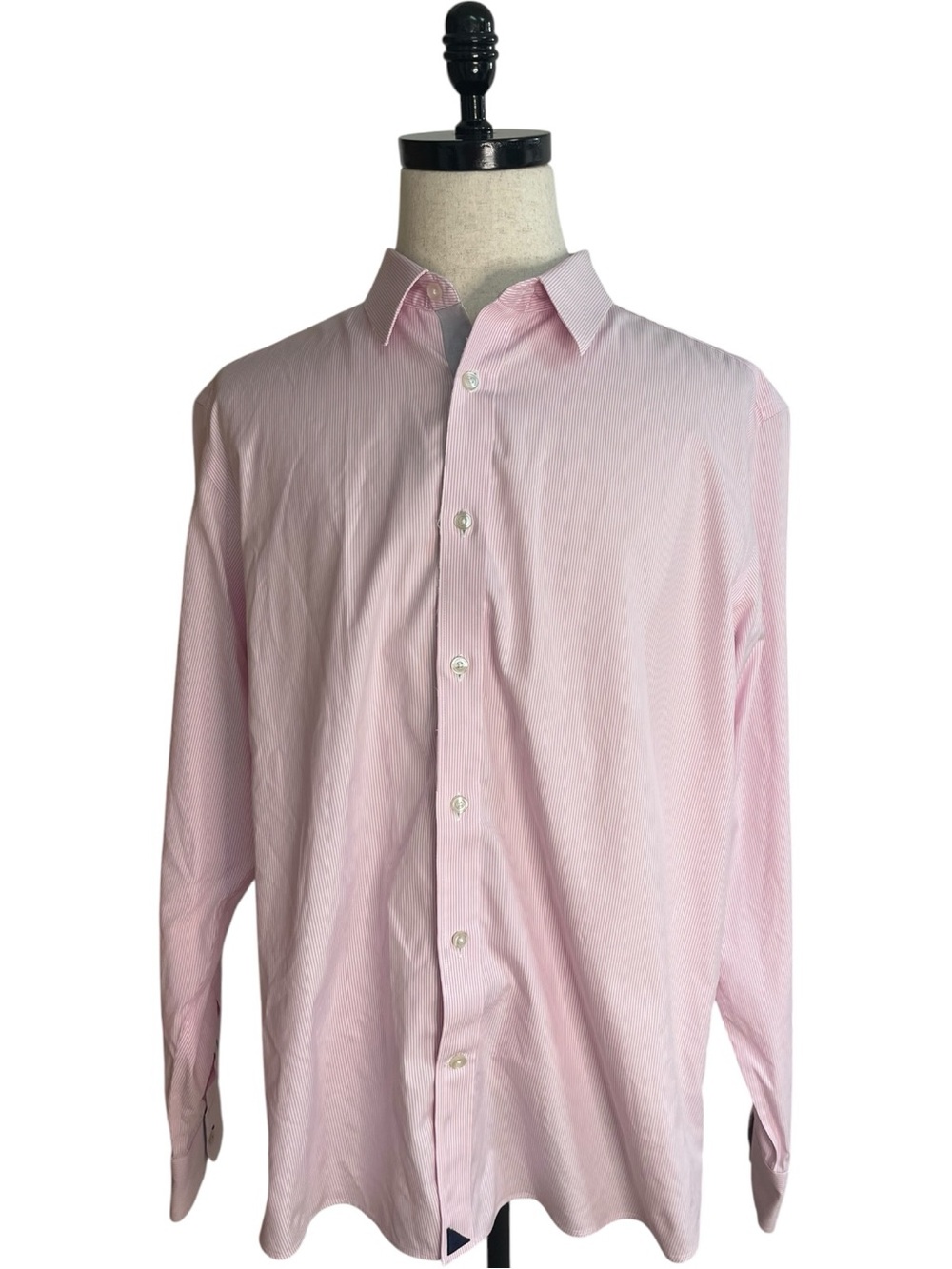 UNTUCKit Pio Cesare Wrinkle Free Slim Fit Button Down Shirt Pink White Stripe